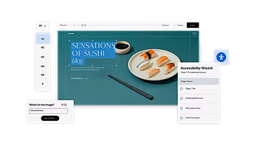 WordPress Esnek Yapısı ve Erişilebilirlik Özellikleri WordPress düzenleme arayüzünde blog teması ve erişilebilirlik ayarlarının gösterimi