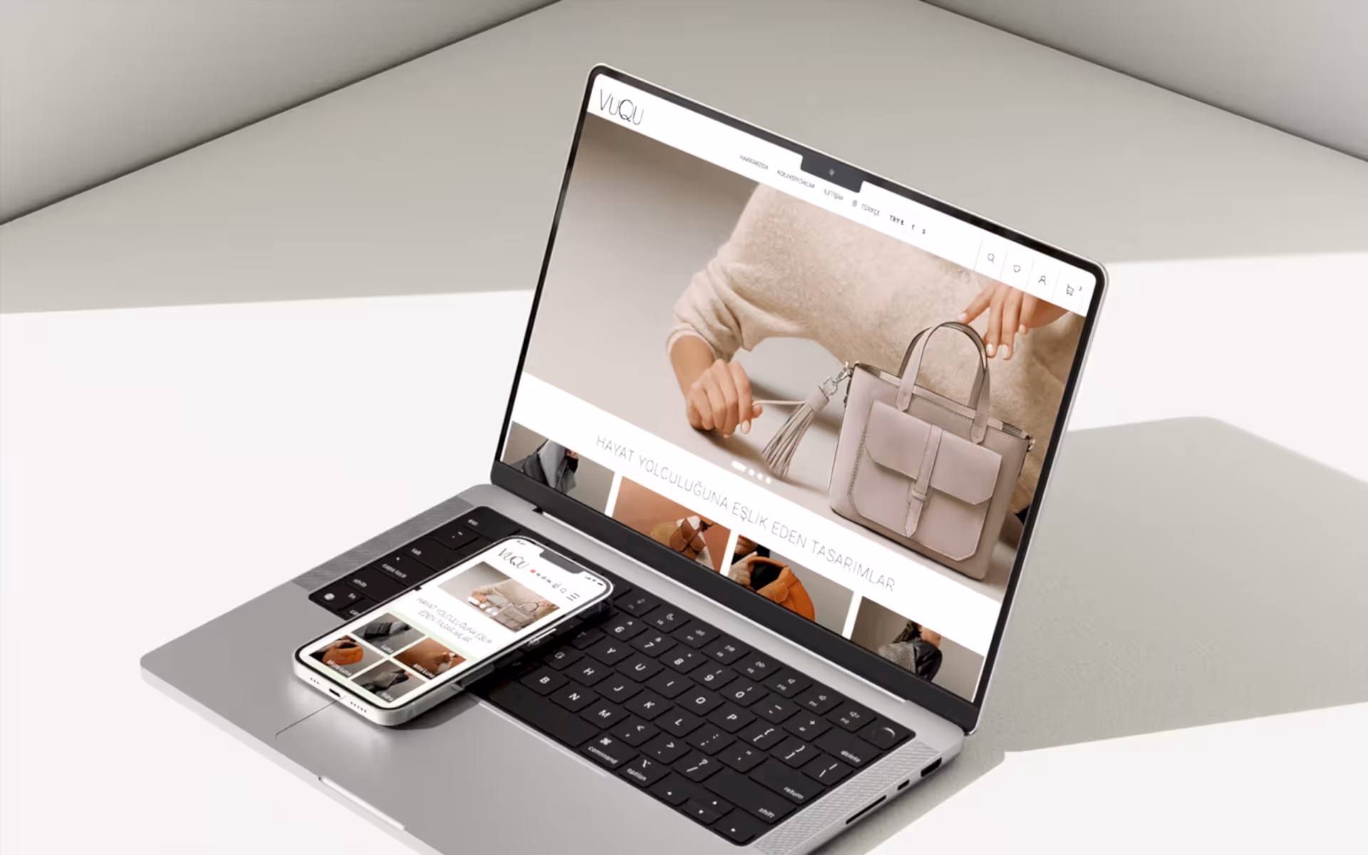 Vuqu markası için WordPress tabanlı özel e ticaret site tasarımı