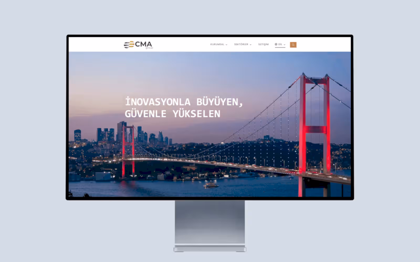 WordPress özel tasarım arayüzü ve CMA Grup web sitesi ön izlemesi